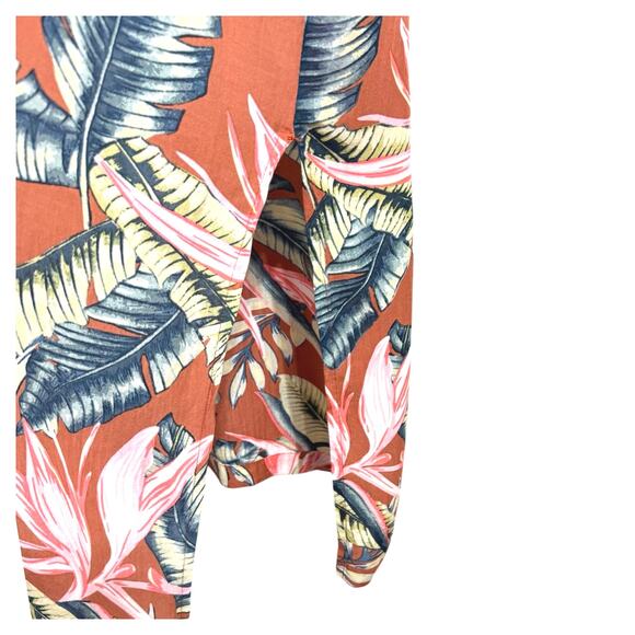 Loft Women’s Tangerine Floral Kimono Duster Long Sleeve Flowy Modal M/L - Picture 6 of 10